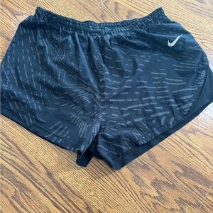Nike Black Patterned Running Shorts